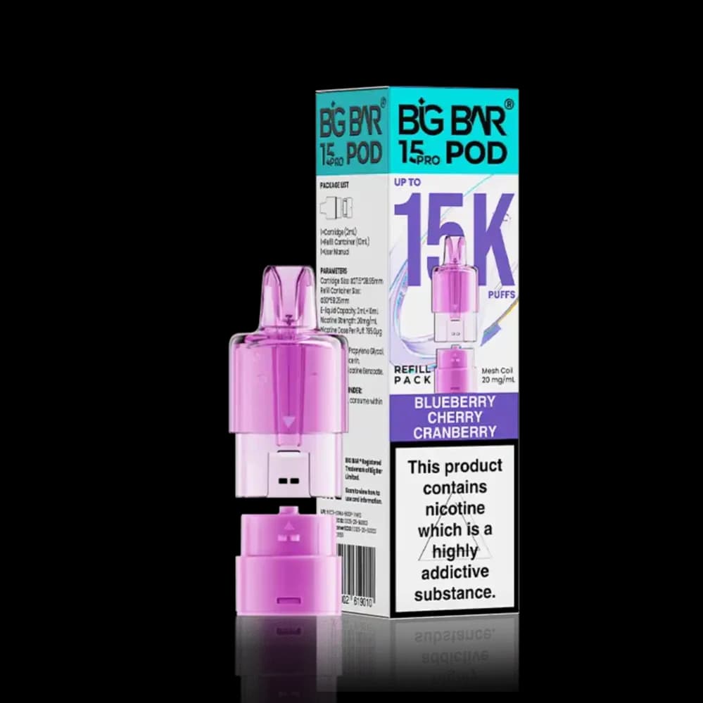  Blueberry Cherry Cranberry Big Bar Pro 15k Refill Pods