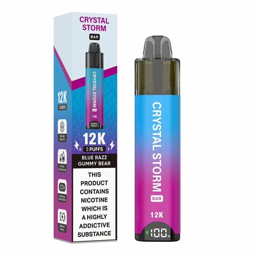  Blue Razz Gummy Bear Crystal Strom Bar 12k Vape Kit