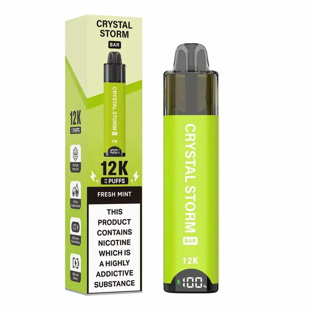  Fresh Mint Crystal Strom Bar 12k Vape Kit