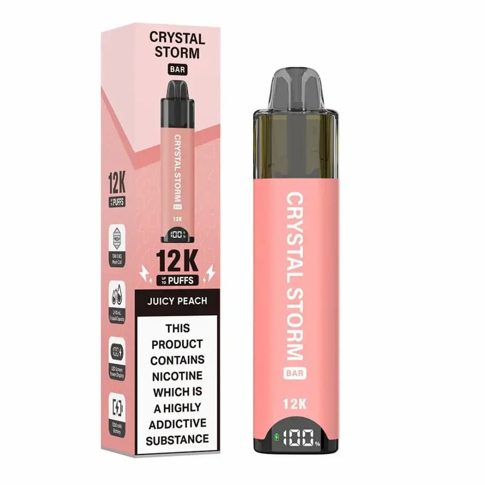  Juicy Peach Crystal Strom Bar 12k Vape Kit