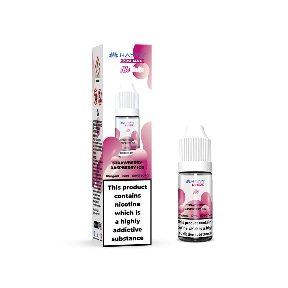  Strawberry Raspberry Ice / 10mg Hayati Pro Max Nic Salts E-Liquids 10ml