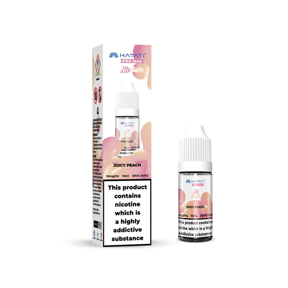  Juicy Peach / 20mg Hayati Pro Max Nic Salts E-Liquids 10ml