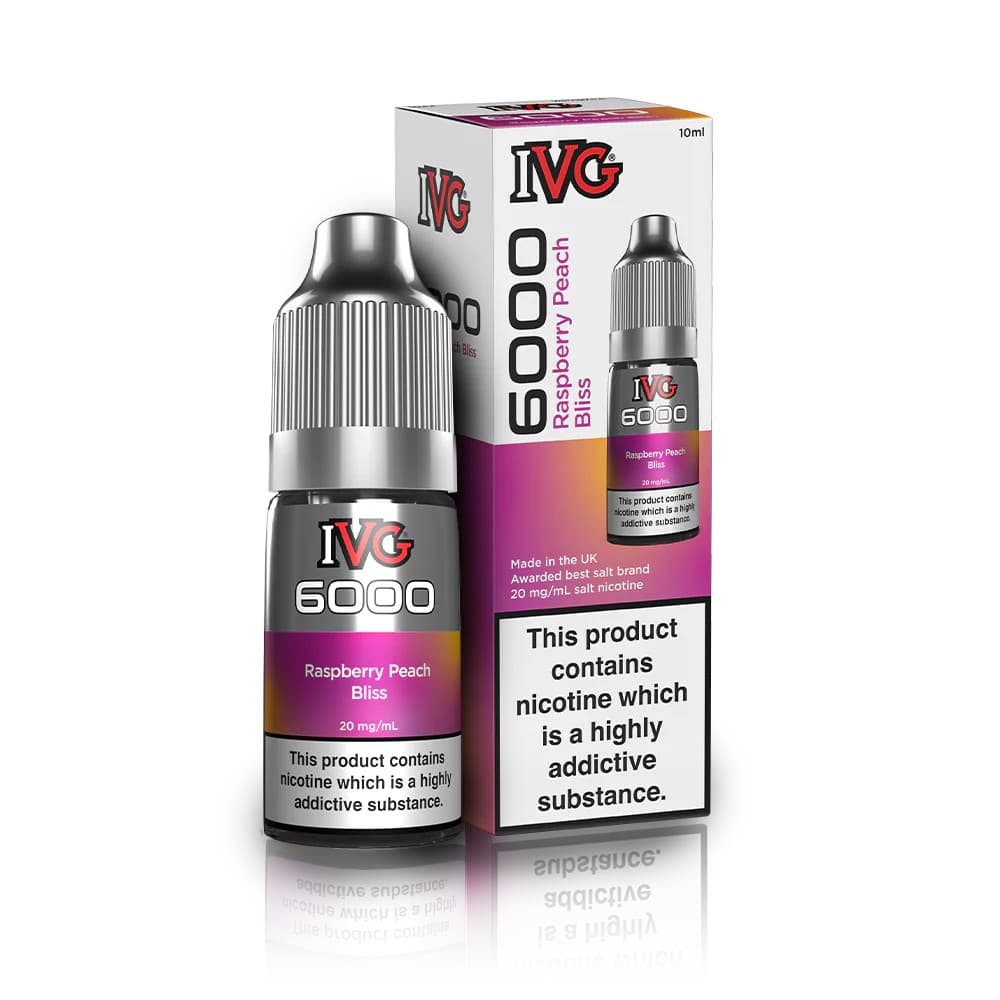  Raspberry Peach Bliss / 10mg IVG 6000 Nic Salts e liquids 10ml