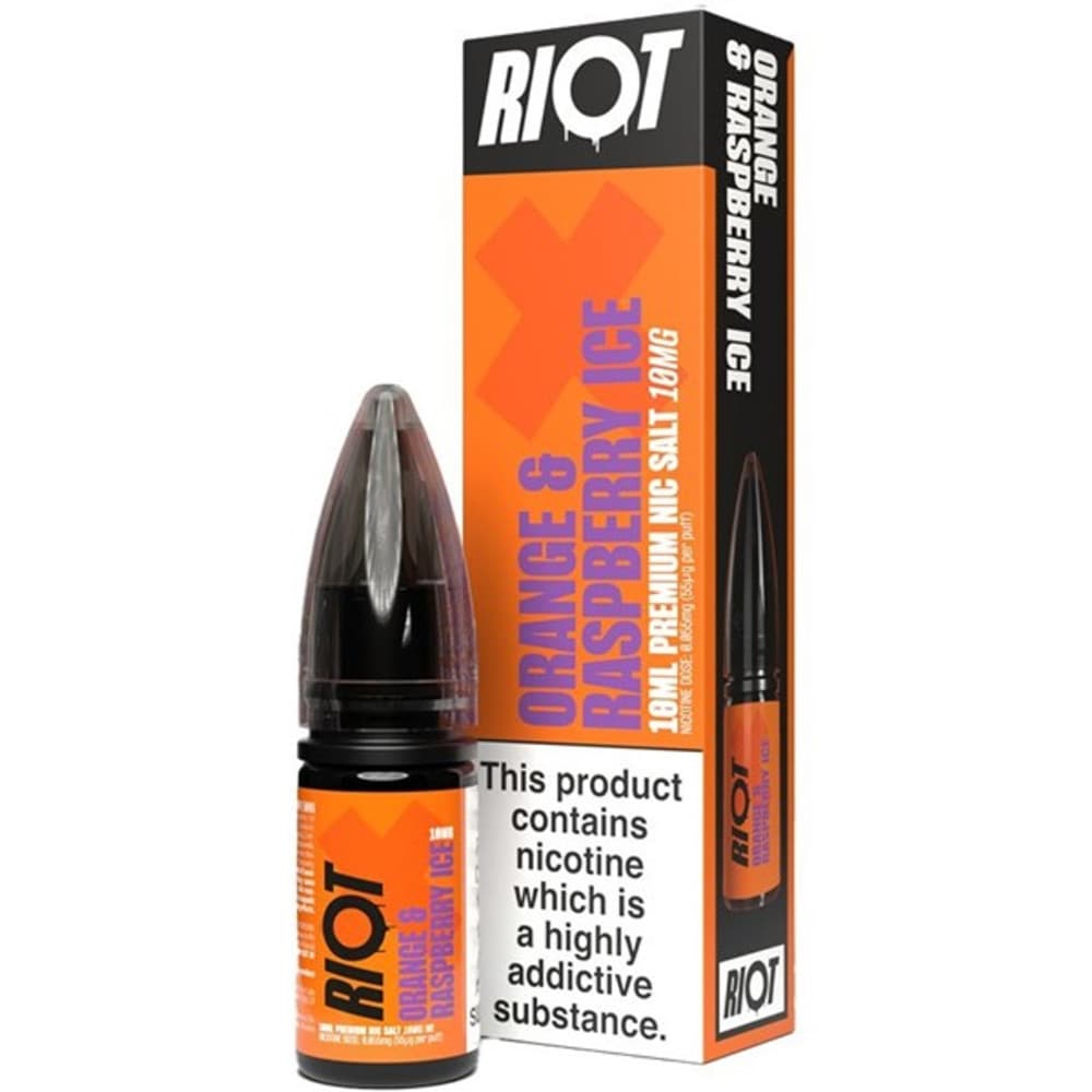  Orange & Raspberry Ice / 20mg Riot X Nic Salts e liquids 10ml