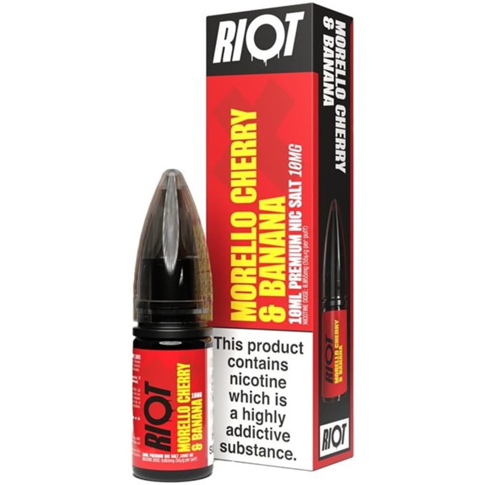  Morella Cherry & Banana / 20mg Riot X Nic Salts e liquids 10ml