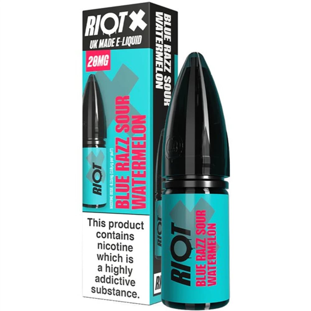  Blue Razz Sour Watermelon / 20mg Riot X Nic Salts e liquids 10ml