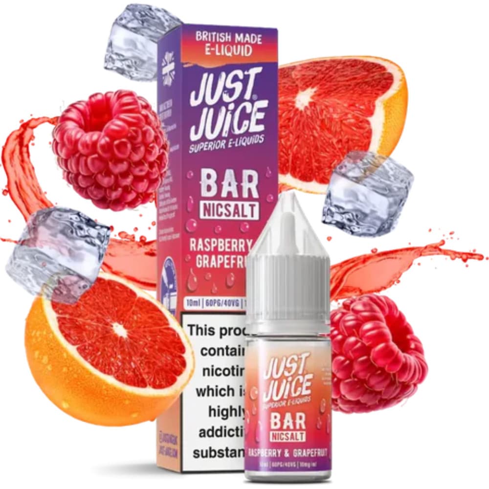  Raspberry & Grapefruit / 10mg Just Juice Bar Nic Salts e liquids 10ml
