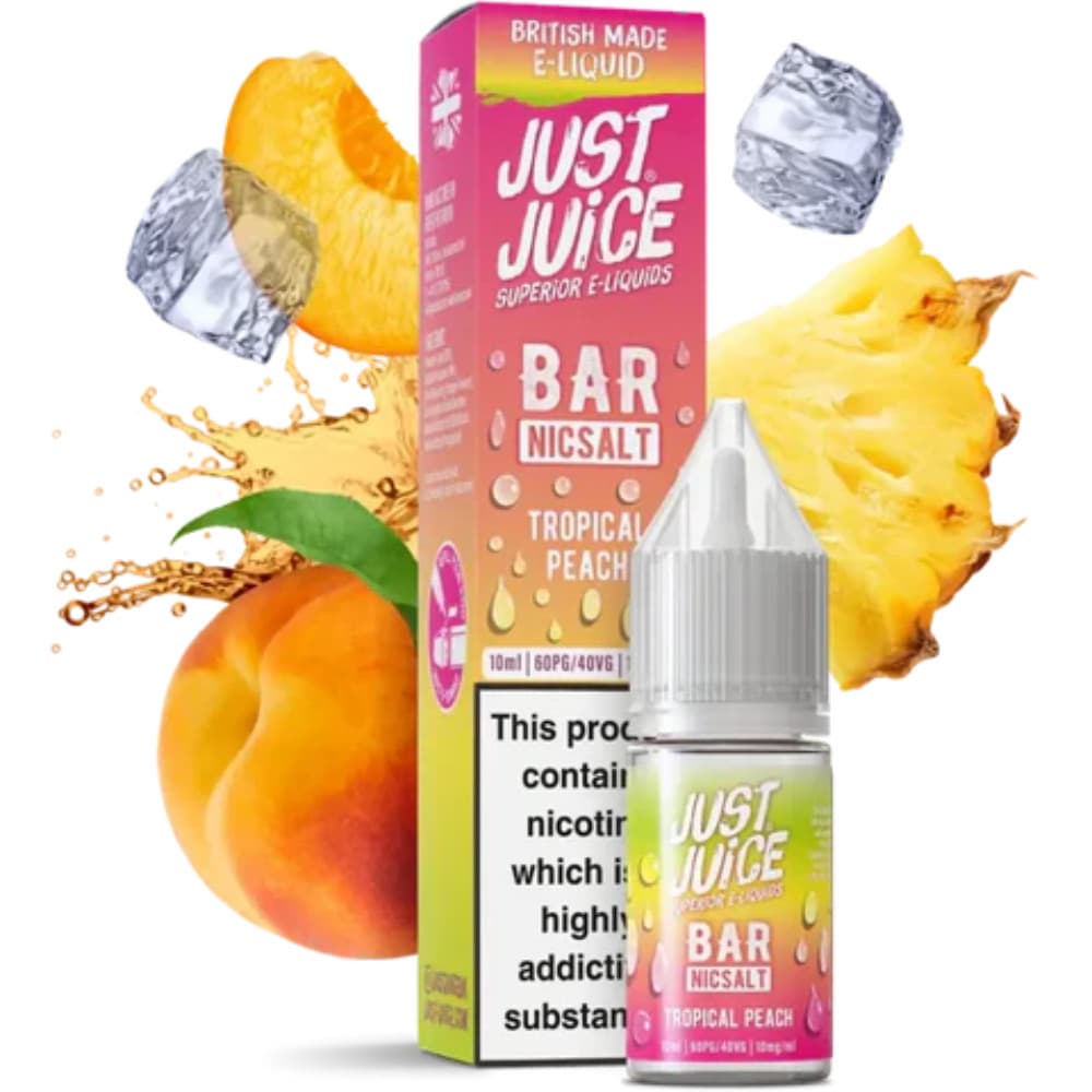  Tropical Peach / 10mg Just Juice Bar Nic Salts e liquids 10ml