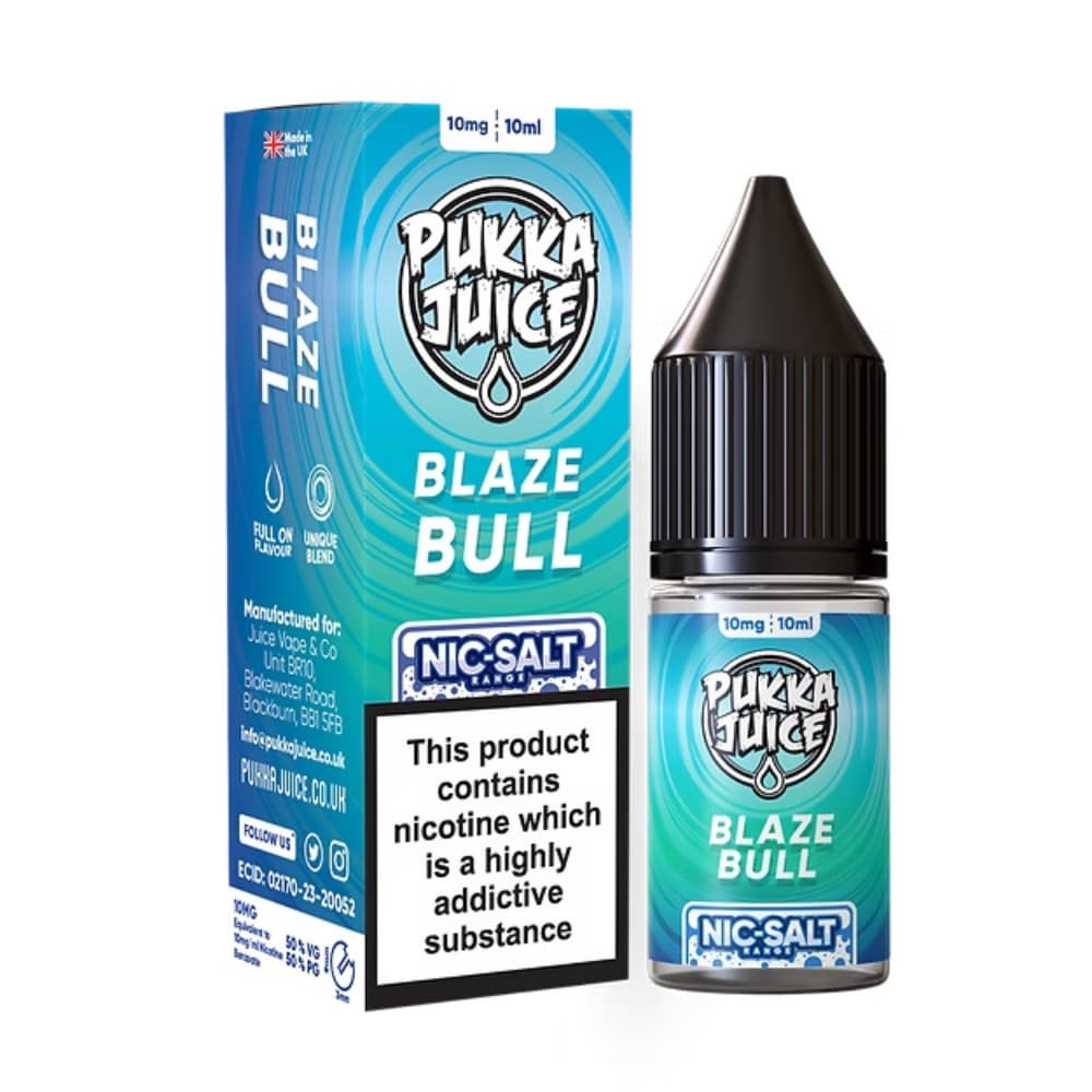  Blaze Bull / 10mg Pukka Juice Nic Salts e liquids 10ml