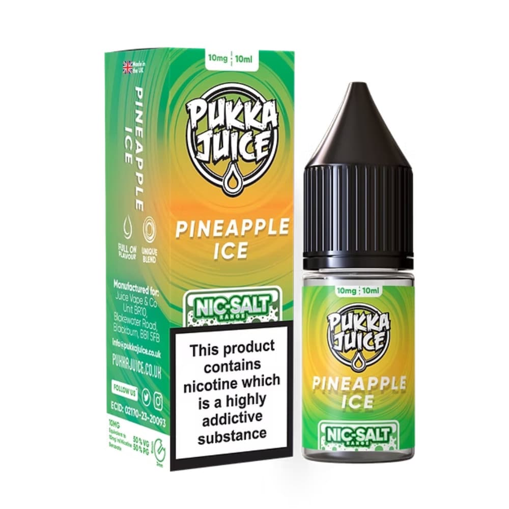  Pineapple Ice / 10mg Pukka Juice Nic Salts e liquids 10ml