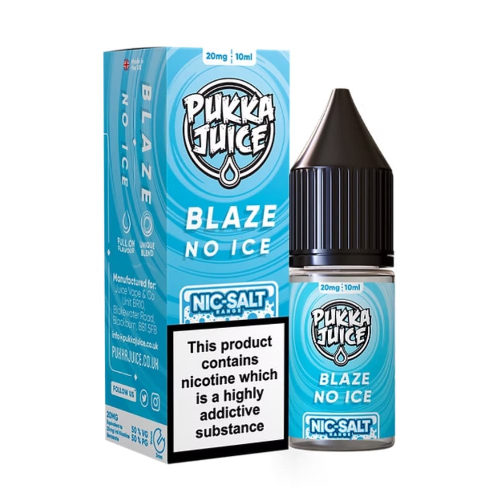 Blaze No Ice / 20mg Pukka Juice Nic Salts e liquids 10ml