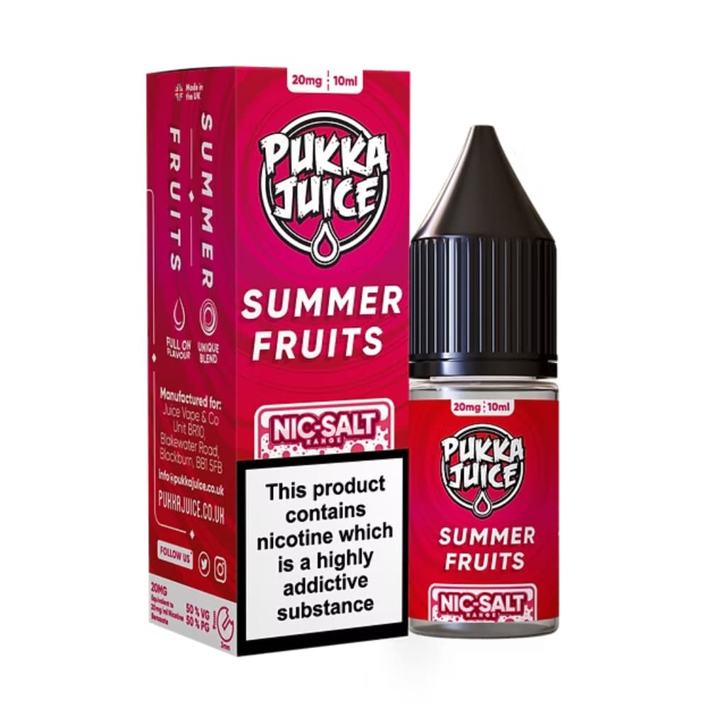  Summer Fruits / 10mg Pukka Juice Nic Salts e liquids 10ml