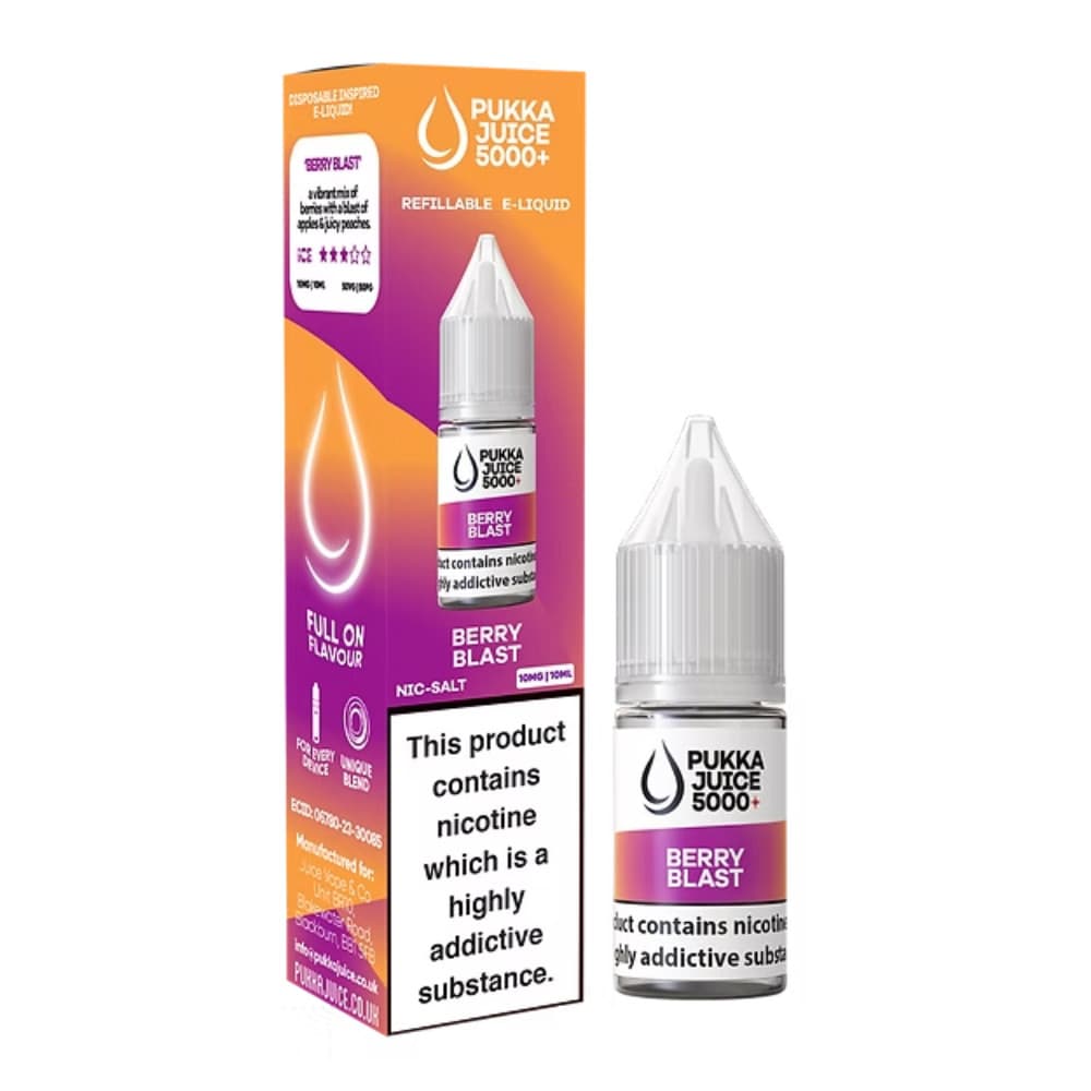  Berry Blast / 10mg Pukka Juice 5000+ Nic Salts e liquids 10ml