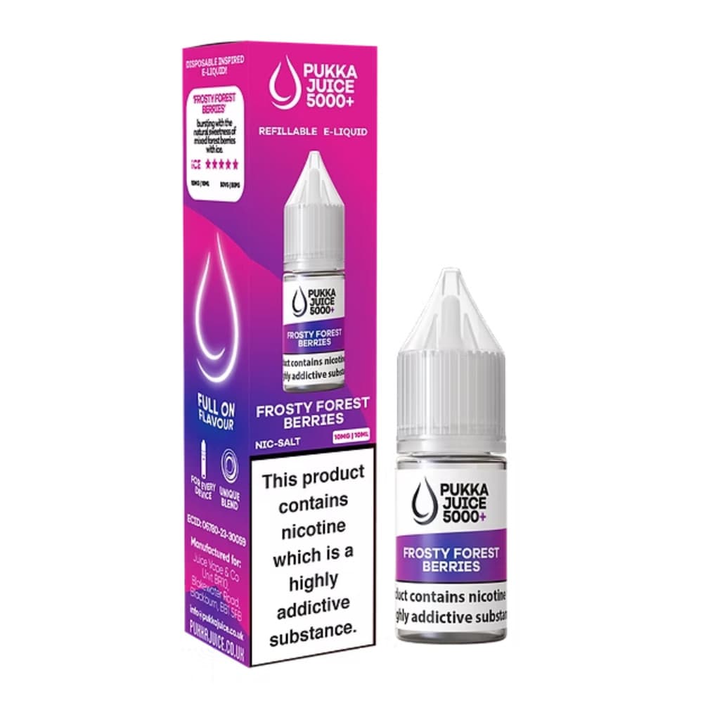  Frosty Frorest Berries / 20mg Pukka Juice 5000+ Nic Salts e liquids 10ml