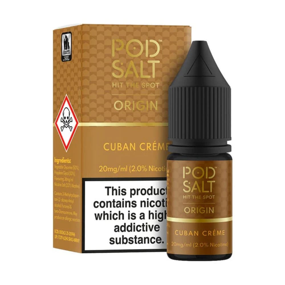  Cuban Creme / 20mg Pod Salt Origin Nic Salts e liquids 10ml