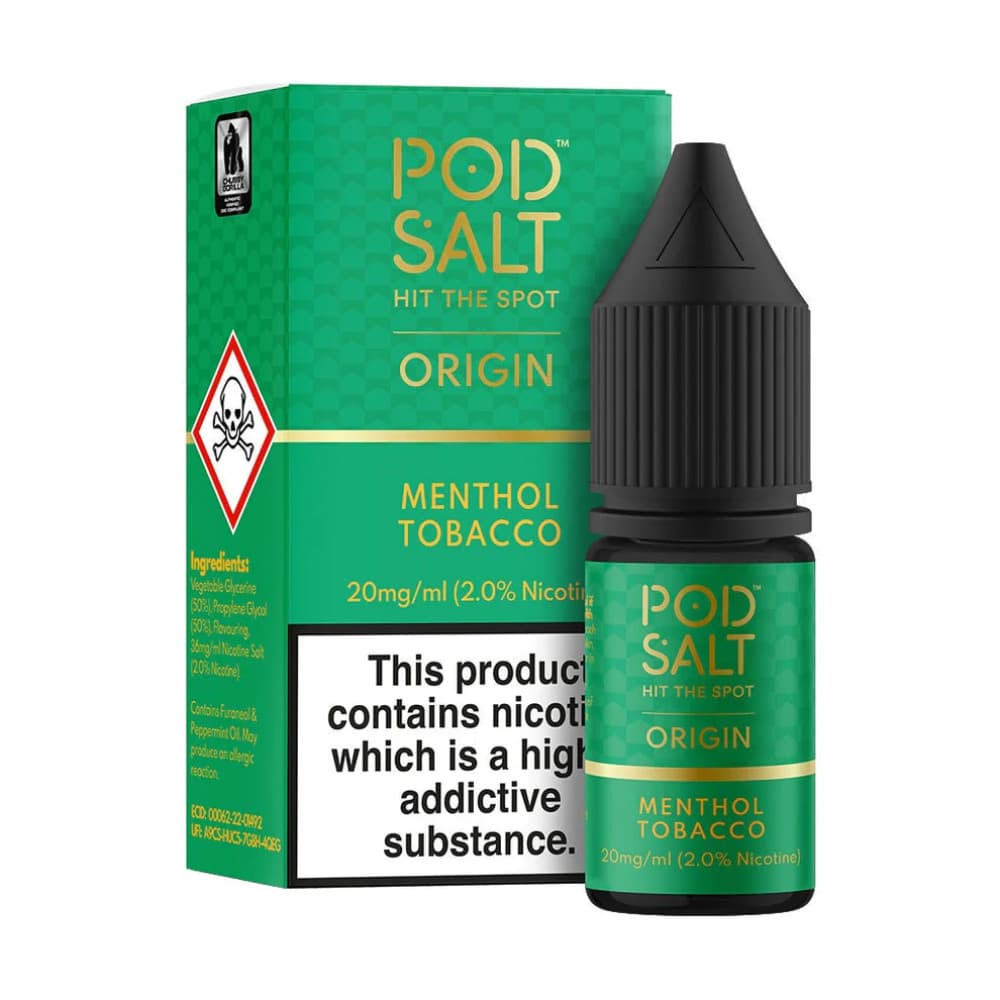  Menthol Tobacco / 10mg Pod Salt Origin Nic Salts e liquids 10ml