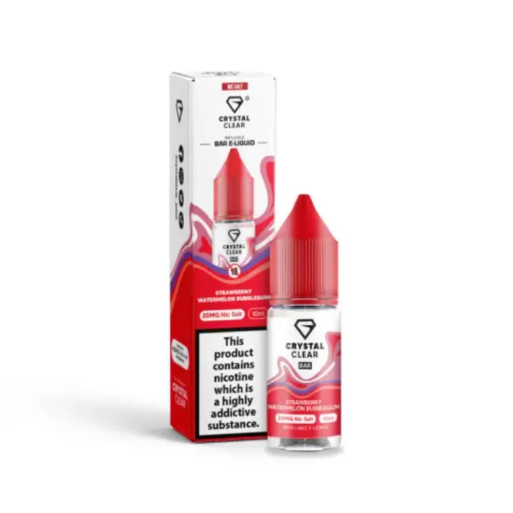  Strawberry Watermelon Bubblegum / 20mg Crystal Clear Nic Salts e liquids 10ml
