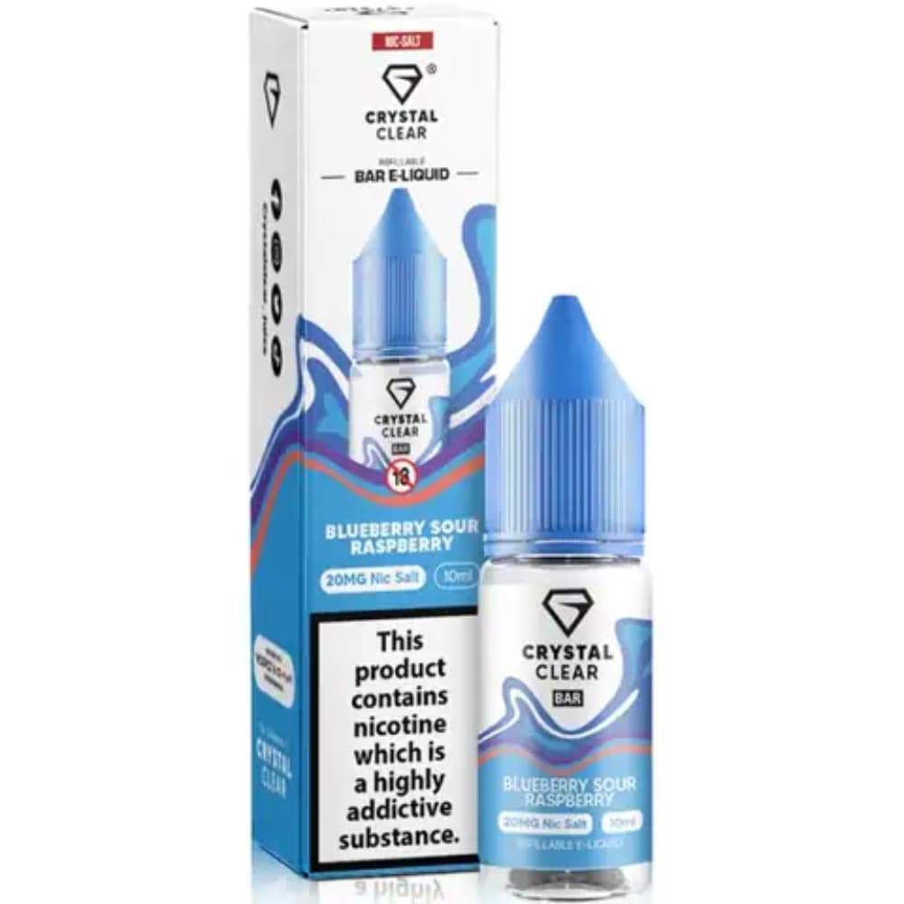  Blueberry Sour Raspberry / 10mg Crystal Clear Nic Salts e liquids 10ml