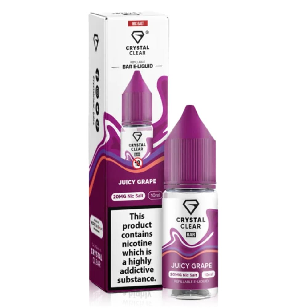  Juicy Grape / 20mg Crystal Clear Nic Salts e liquids 10ml