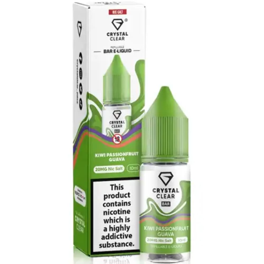  Kiwi Passionfruit Guava / 20mg Crystal Clear Nic Salts e liquids 10ml