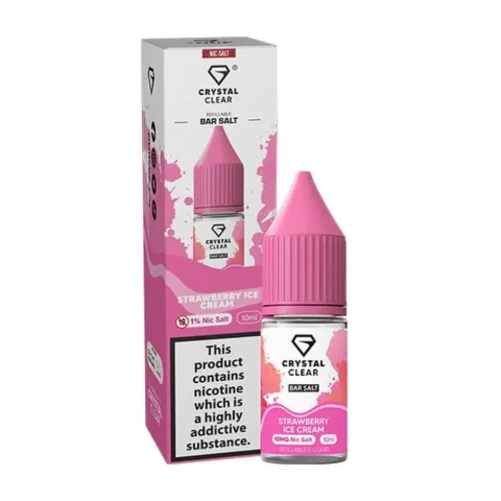  Strawberry Ice Cream / 20mg Crystal Clear Nic Salts e liquids 10ml