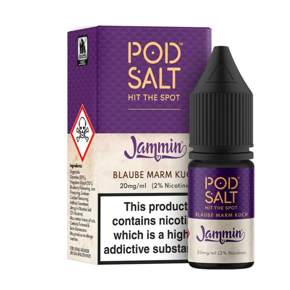  Jammin - Blueberry Jam Tart / 11mg Pod Salt Fusions Nic Salts e liquids 10ml