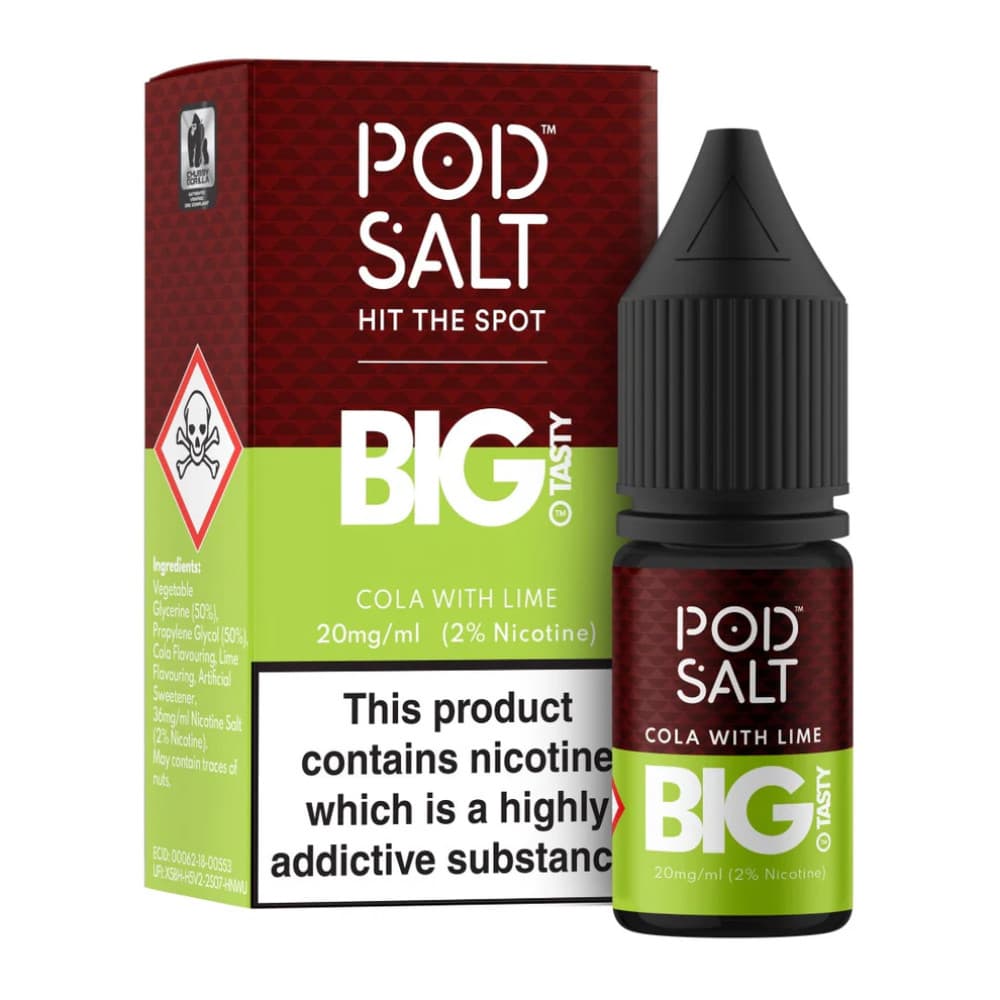  Big Tasty - Cola Lime / 20mg Pod Salt Fusions Nic Salts e liquids 10ml