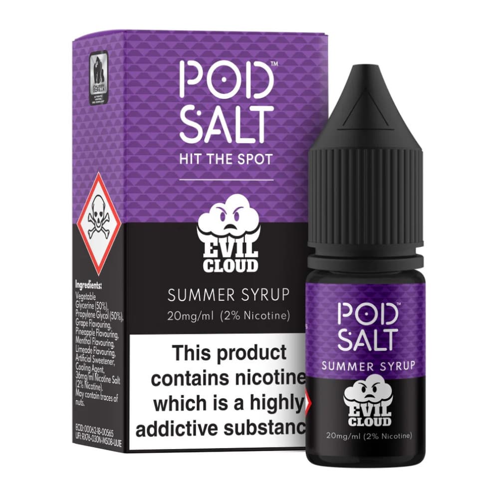 Evil Cloud - Summer Syrup / 11mg Pod Salt Fusions Nic Salts e liquids 10ml