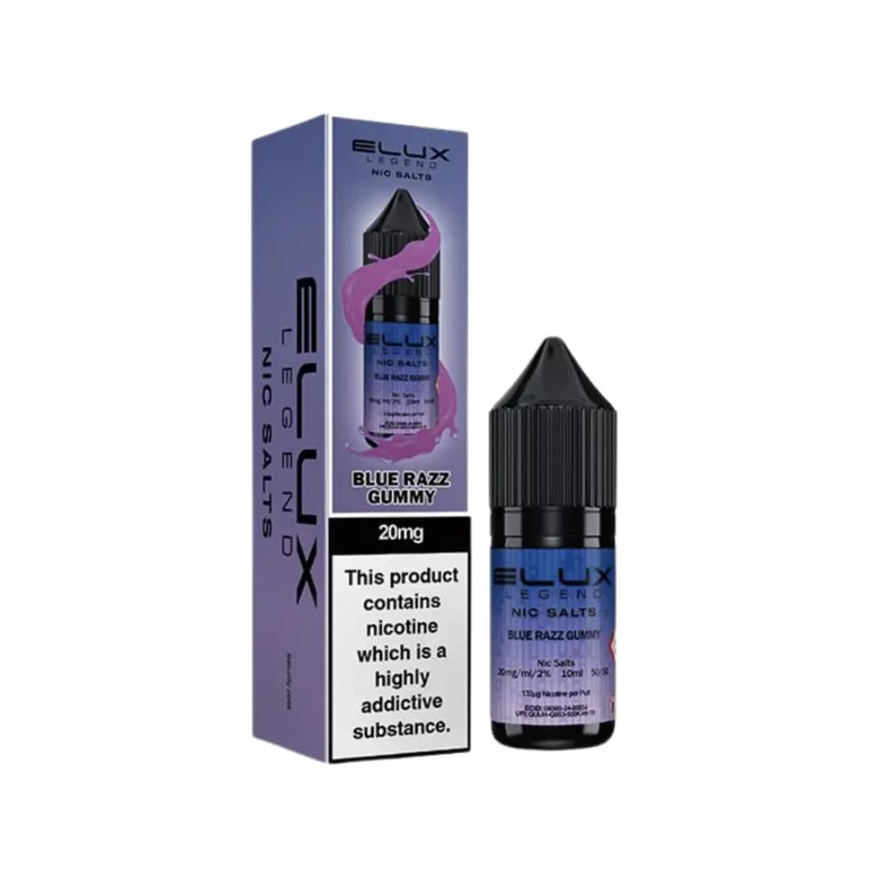  Blue Razz Gummy / 10mg Elux Legend Nic Salt E-Liquids