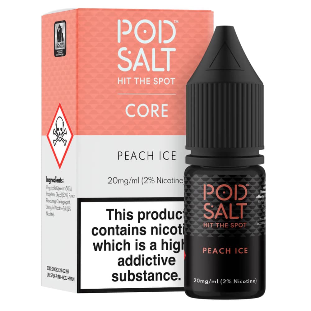  Peach Ice / 11mg Pod Salt Core Nic Salts e liquids 10ml