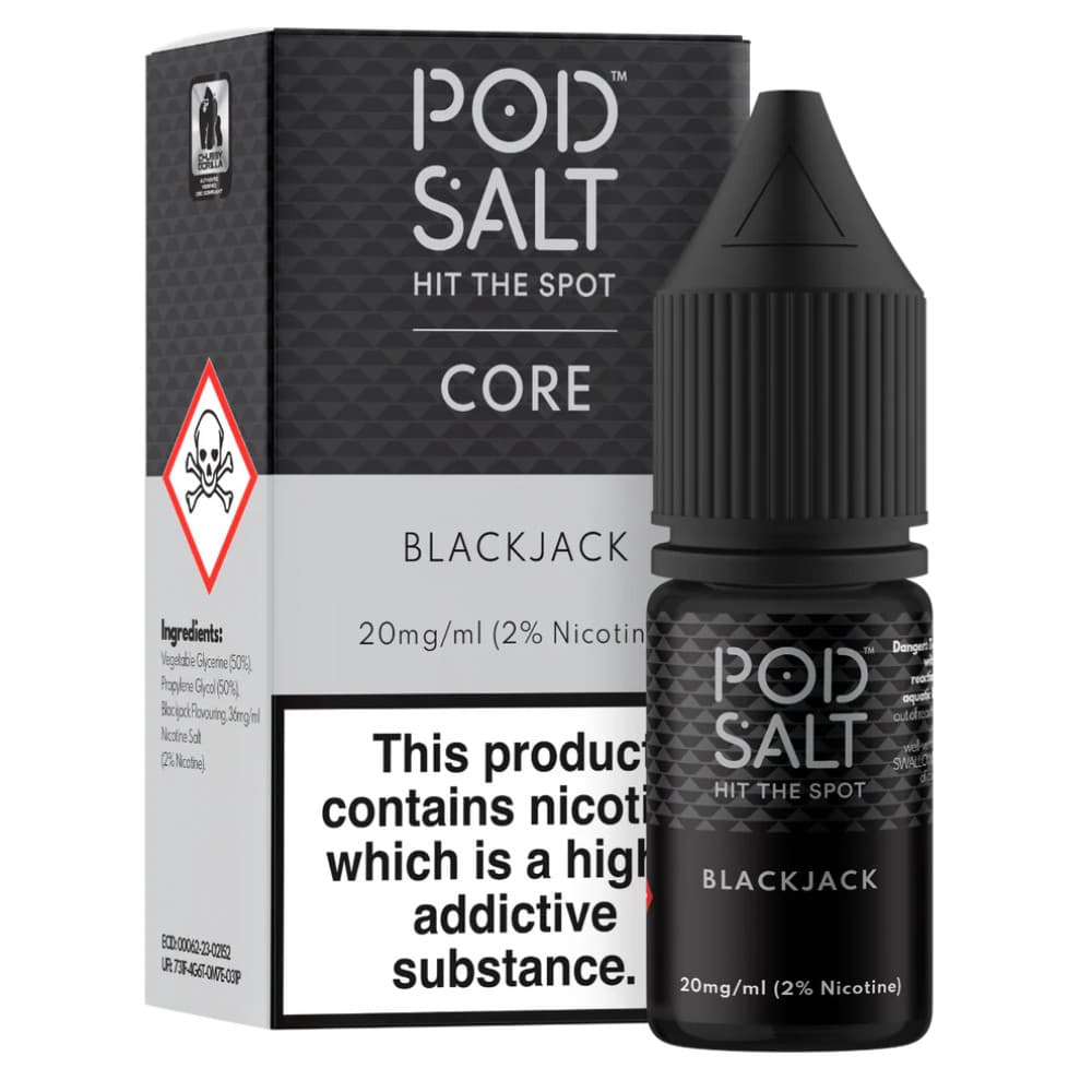  Black Jack / 20mg Pod Salt Core Nic Salts e liquids 10ml