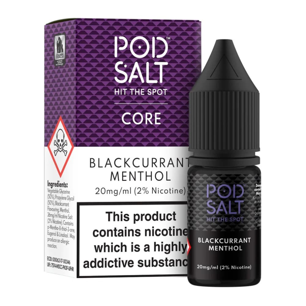  Blackcurrant Menthol / 11mg Pod Salt Core Nic Salts e liquids 10ml