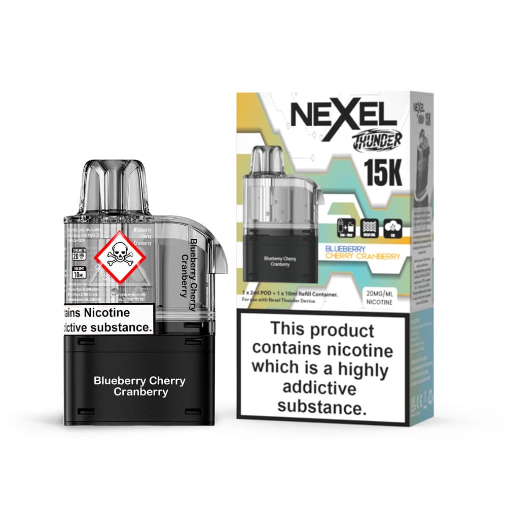  Blueberry Cherry Cranberry Nexel Thunder 15k Refill Pods
