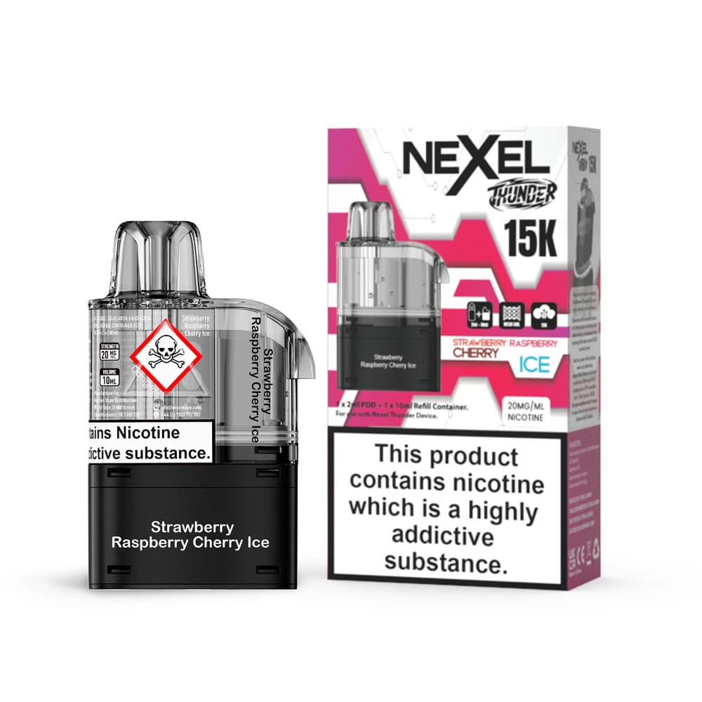  Strawberry Raspberry Cherry Ice Nexel Thunder 15k Refill Pods