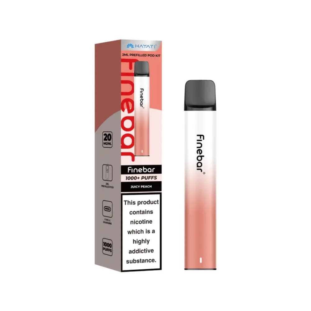  Juicy Peach Hayati Finebar 1000 Vape Kit