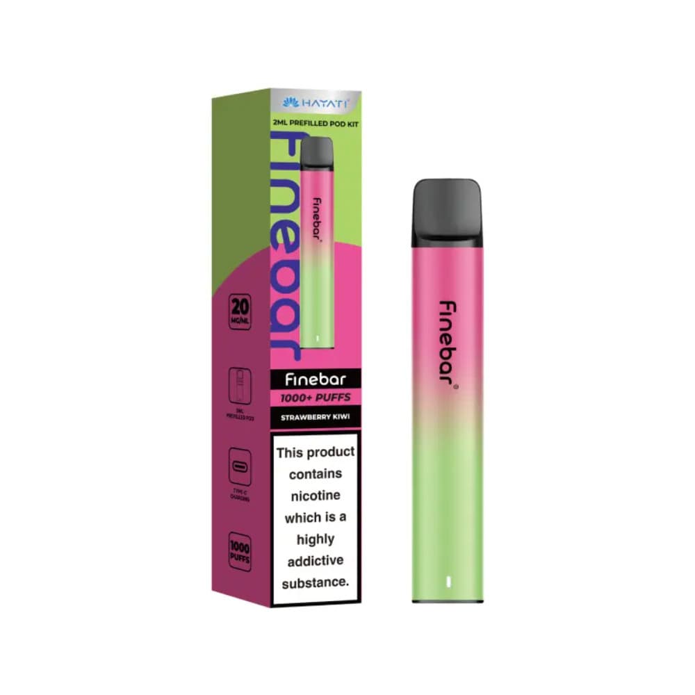  Strawberry Kiwi Hayati Finebar 1000 Vape Kit