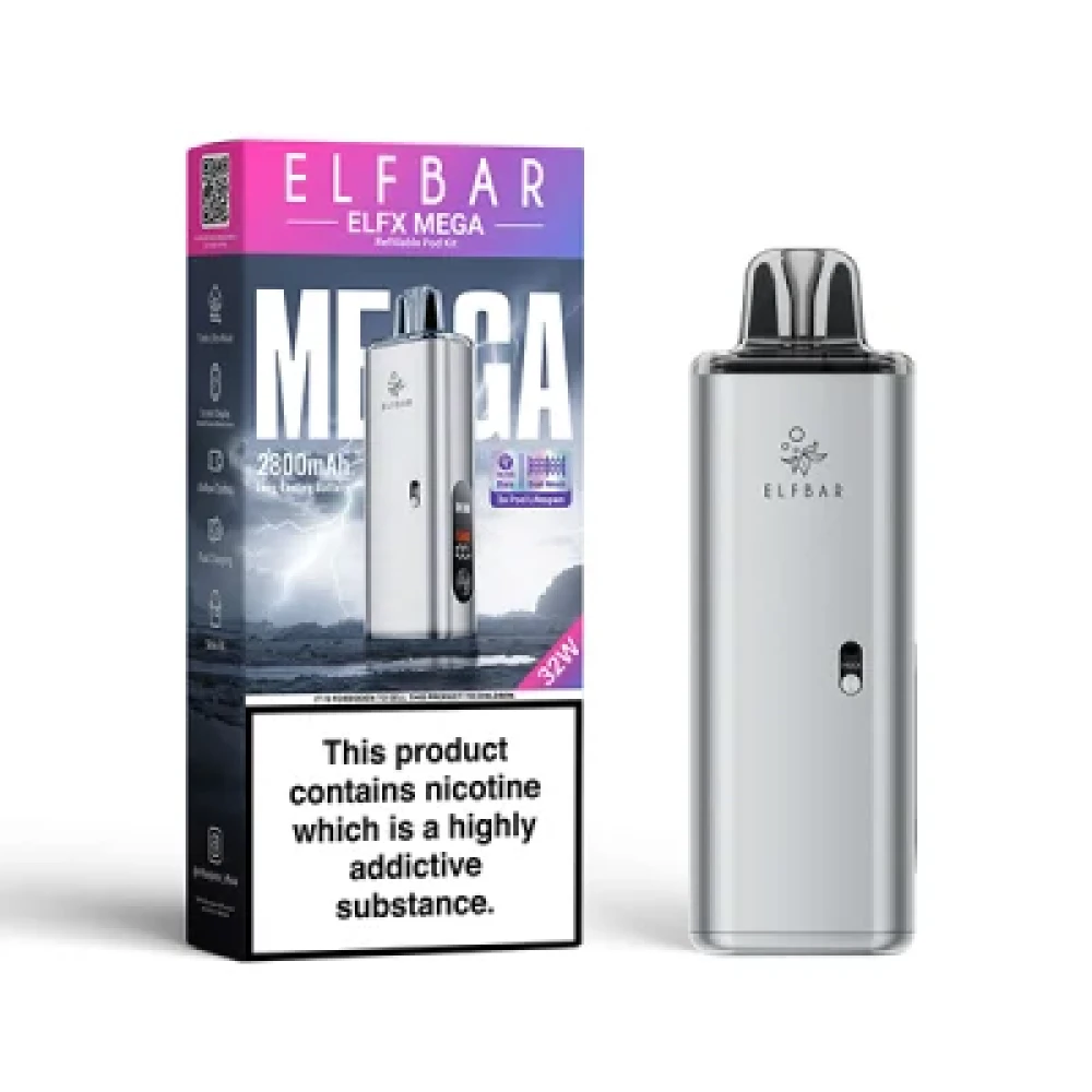  Silver Elf Bar Elfx Mega Vape Kit