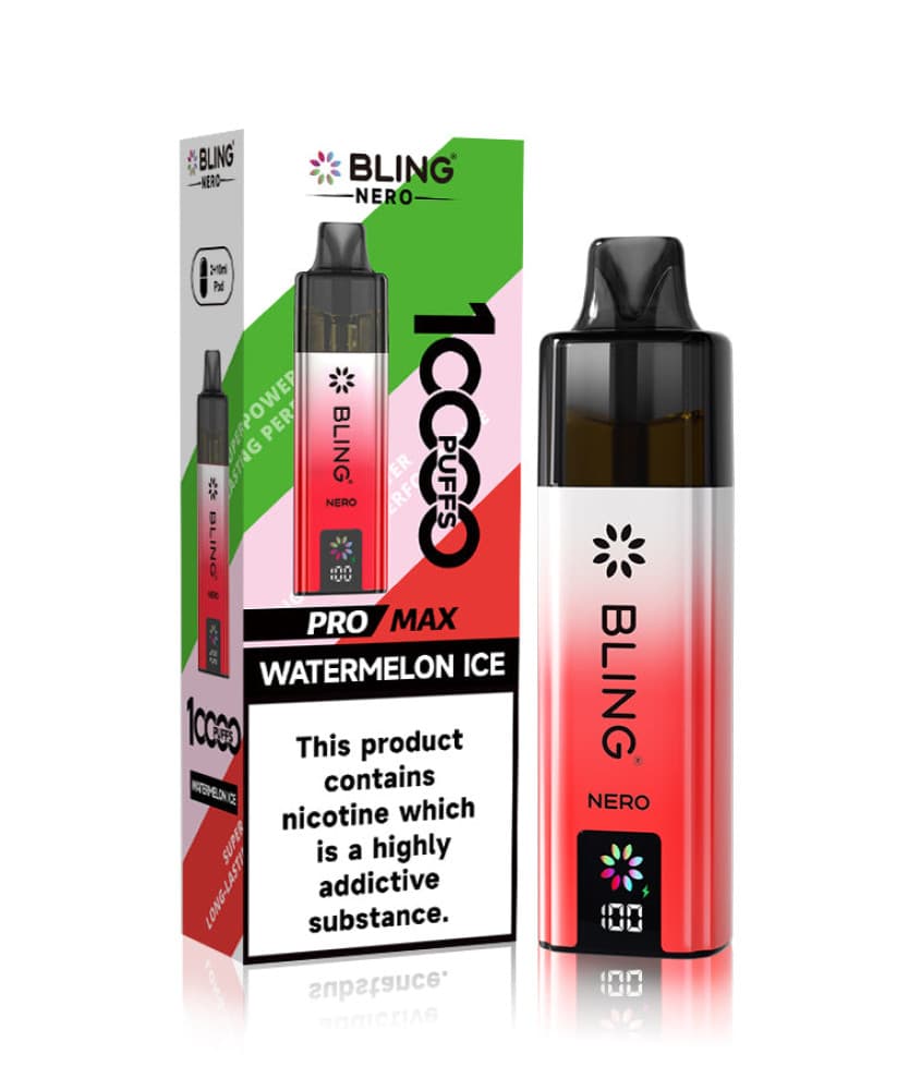  Watermelon Ice Crystal Bling Nero 10k
