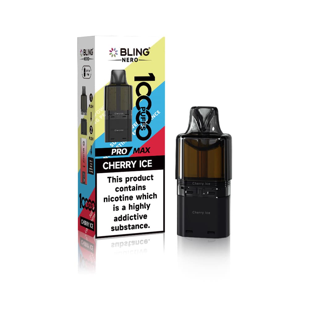  Cherry Ice Crystal Bling Nero 10k Refill Pods
