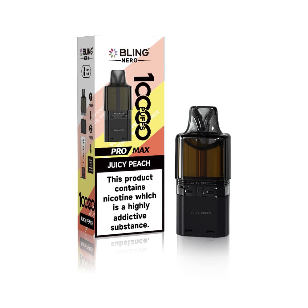  Juicy Peach Crystal Bling Nero 10k Refill Pods