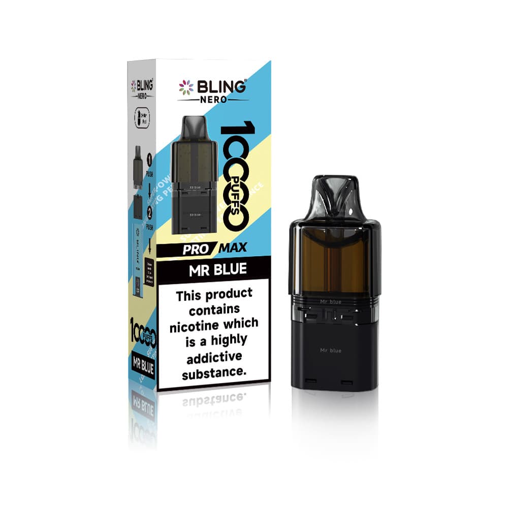  Mr Blue Crystal Bling Nero 10k Refill Pods