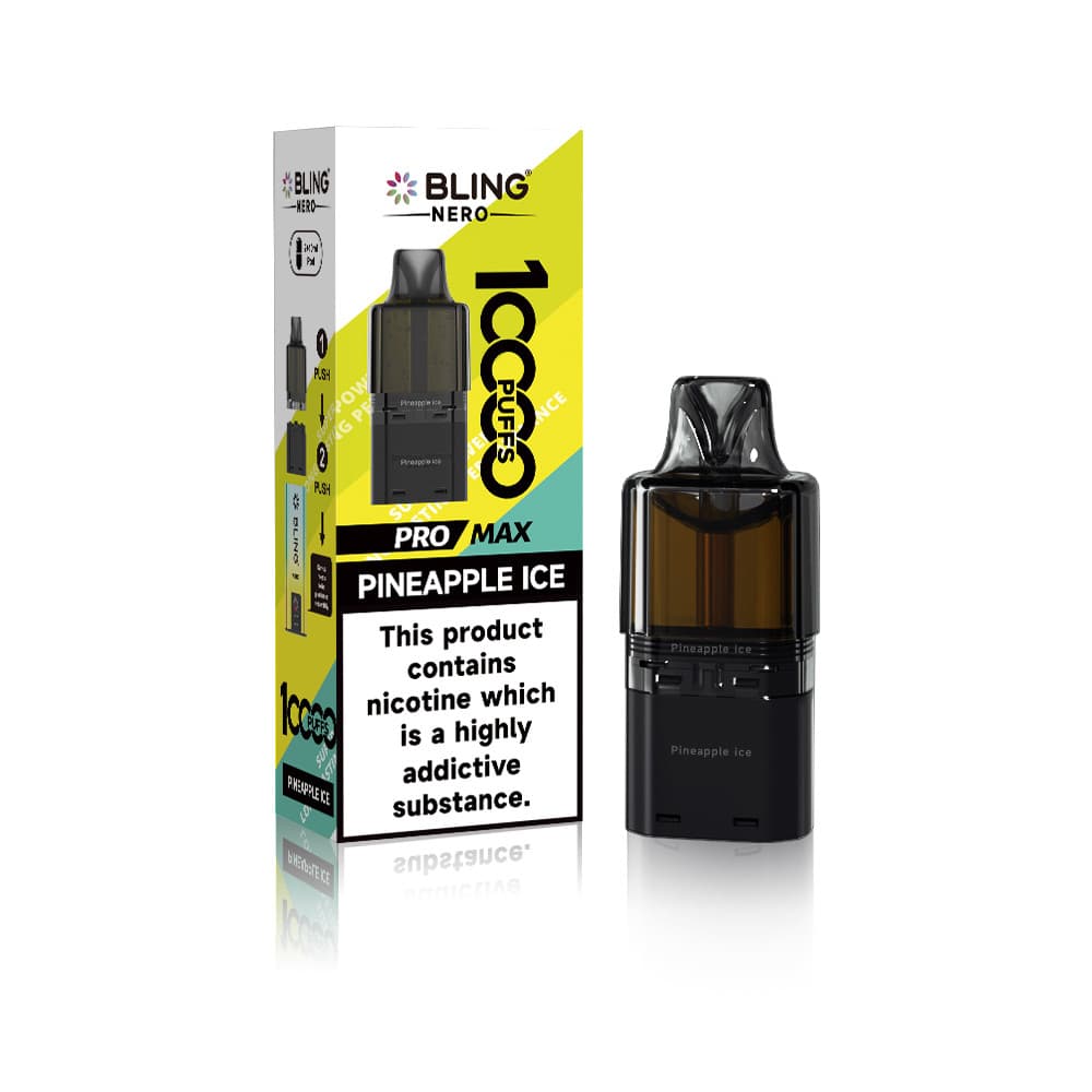  Pineapple Ice Crystal Bling Nero 10k Refill Pods