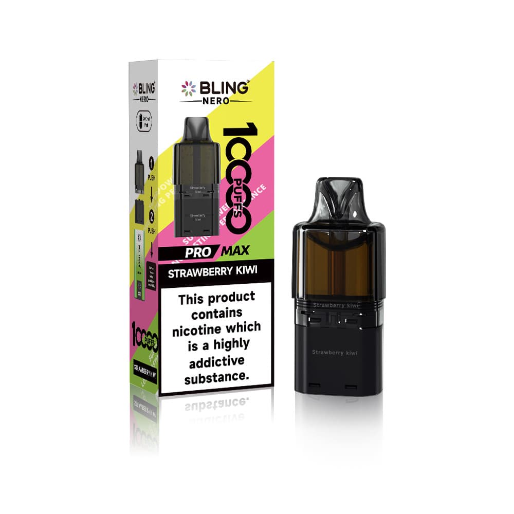  Strawberry Kiwi Crystal Bling Nero 10k Refill Pods