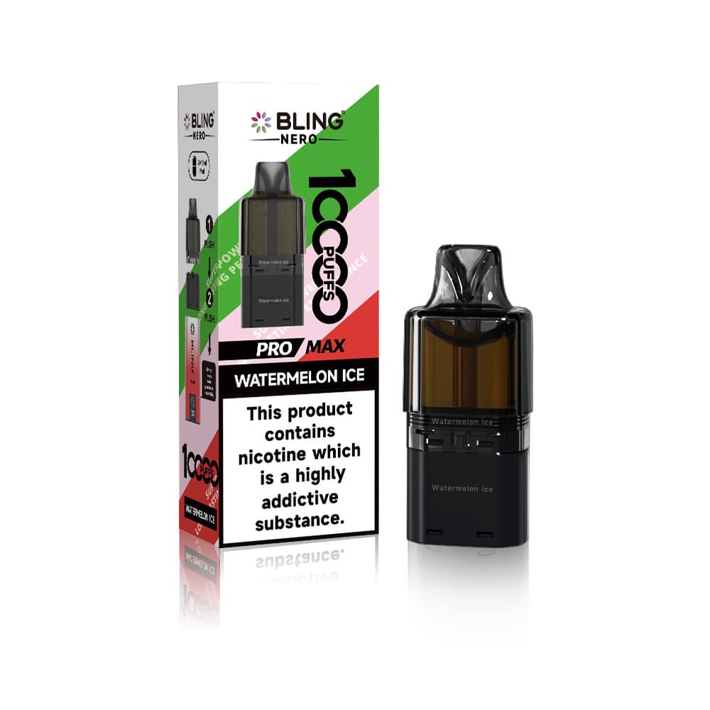  Watermelon Ice Crystal Bling Nero 10k Refill Pods